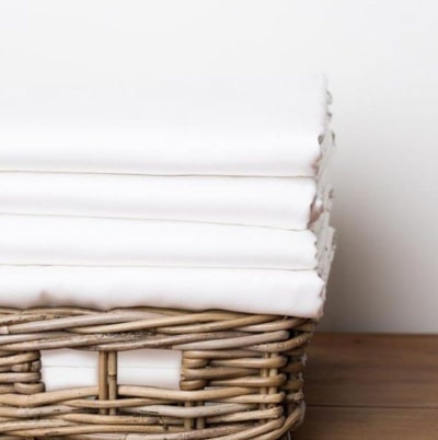 Teille Love Luxury Linen in a Wicker Basket