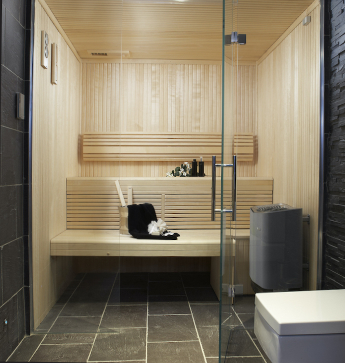 contemporary home sauna