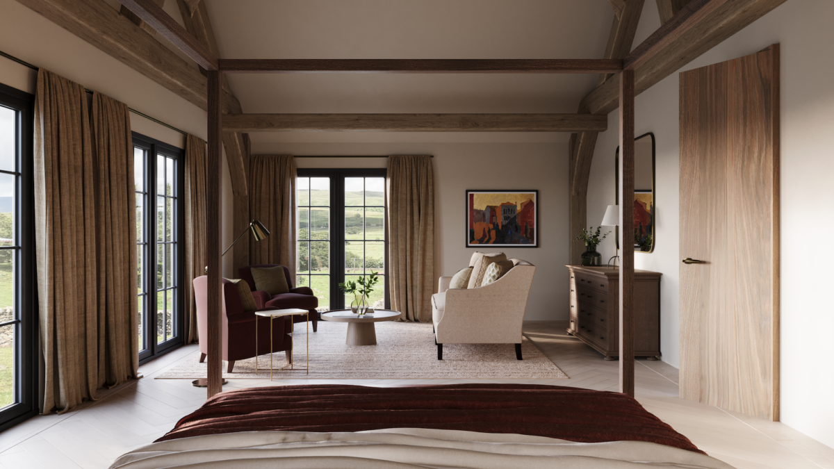 New Farmhouse Master Bedroom Window View